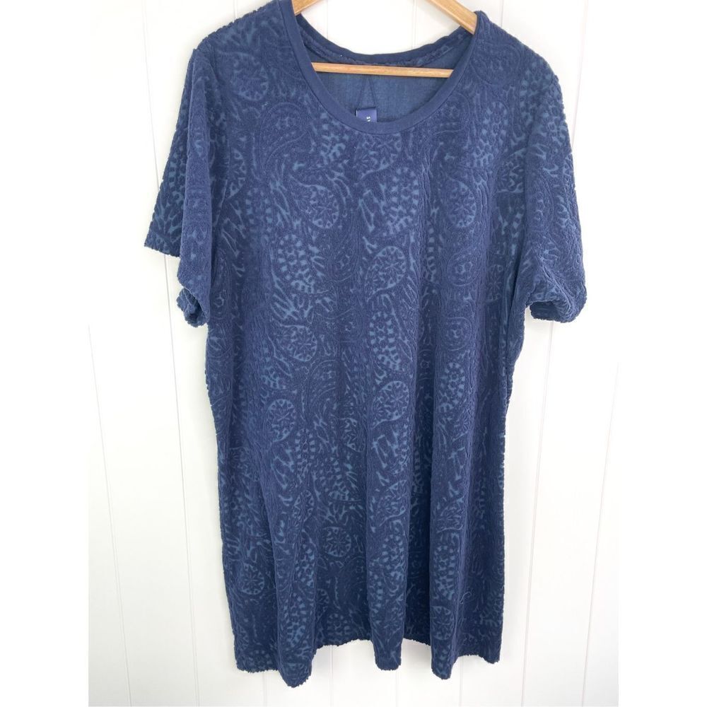Swimsuits for All Blue Paisley Terry Swim Cover Dress Size‎ 22/24